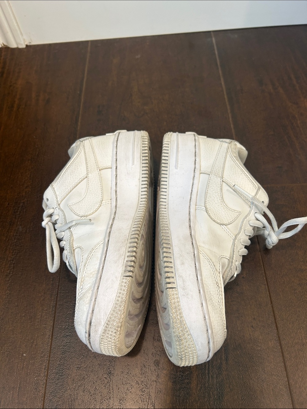 Nike Air Force 1 Shadow sneakers in a triple white colorway - Picture 3 of 8